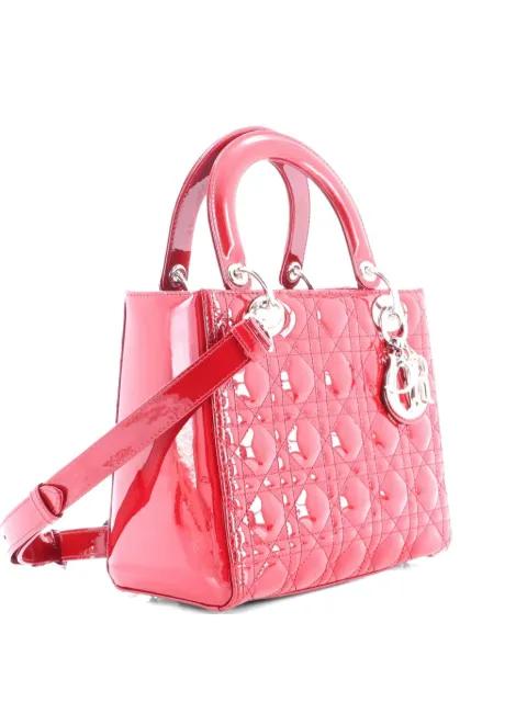 Lady Dior Bag Cannage Quilt Patent Medium satchel by CHRISTIAN DIOR 