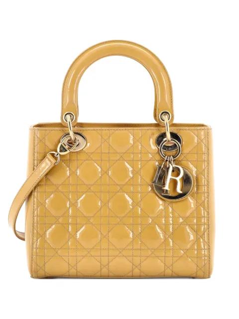 Lady Dior Bag Cannage Quilt Patent Medium satchel by CHRISTIAN DIOR 