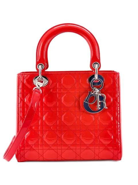 Lady Dior Bag Cannage Quilt Patent Medium satchel by CHRISTIAN DIOR 