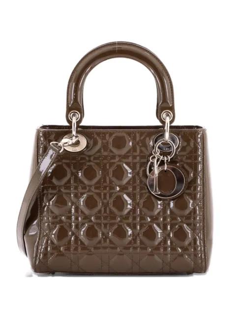 Lady Dior Bag Cannage Quilt Patent Medium satchel by CHRISTIAN DIOR 