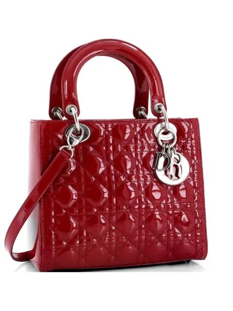 Lady Dior Bag Cannage Quilt Patent Medium satchel by CHRISTIAN DIOR 