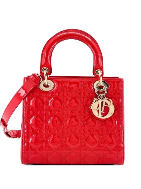 Lady Dior Bag Cannage Quilt Patent Medium satchel by CHRISTIAN DIOR 
