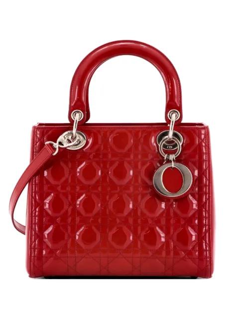 Lady Dior Bag Cannage Quilt Patent Medium satchel by CHRISTIAN DIOR 