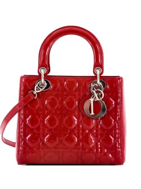 Lady Dior Bag Cannage Quilt Patent Medium satchel by CHRISTIAN DIOR 