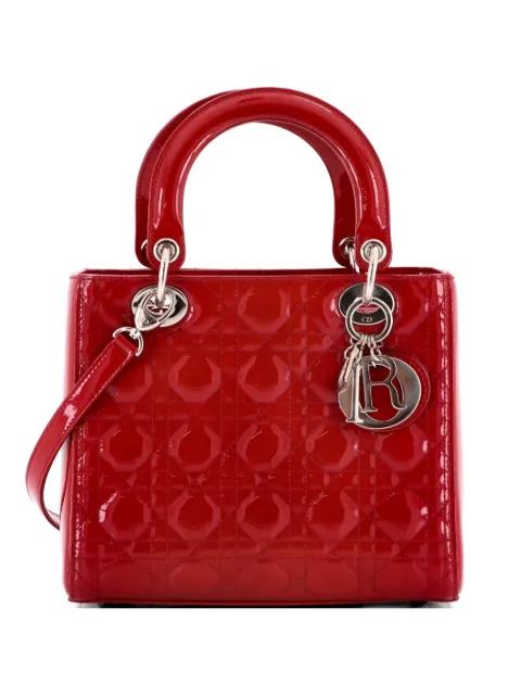 Lady Dior Bag Cannage Quilt Patent Medium satchel by CHRISTIAN DIOR 