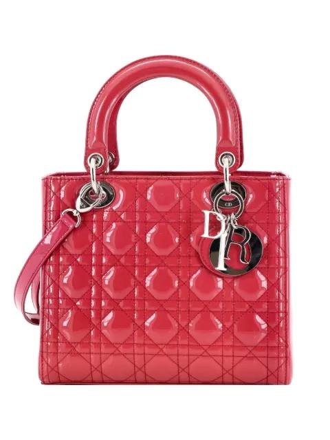 Lady Dior Bag Cannage Quilt Patent Medium satchel by CHRISTIAN DIOR 