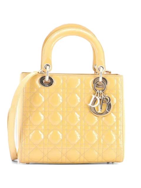 Lady Dior Bag Cannage Quilt Patent Medium satchel by CHRISTIAN DIOR 
