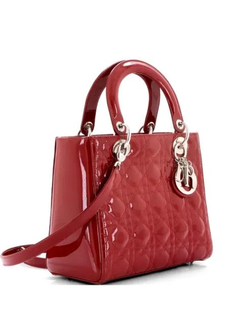 Lady Dior Bag Cannage Quilt Patent Medium satchel by CHRISTIAN DIOR 