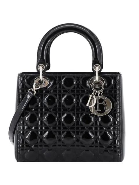 Lady Dior Bag Cannage Quilt Patent Medium satchel by CHRISTIAN DIOR 