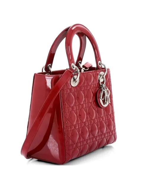 Lady Dior Bag Cannage Quilt Patent Medium satchel by CHRISTIAN DIOR 