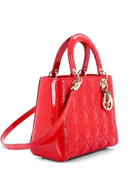 Lady Dior Bag Cannage Quilt Patent Medium satchel by CHRISTIAN DIOR 