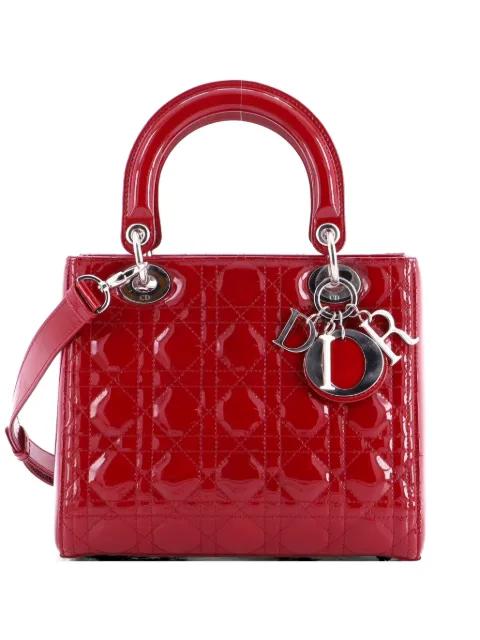 Lady Dior Bag Cannage Quilt Patent Medium satchel by CHRISTIAN DIOR 