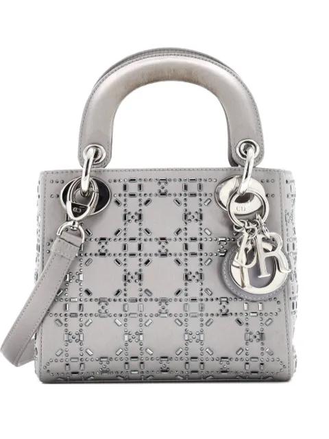 Lady Dior Bag Crystal Embellished Cannage Quilt Satin Mini satchel by CHRISTIAN DIOR 