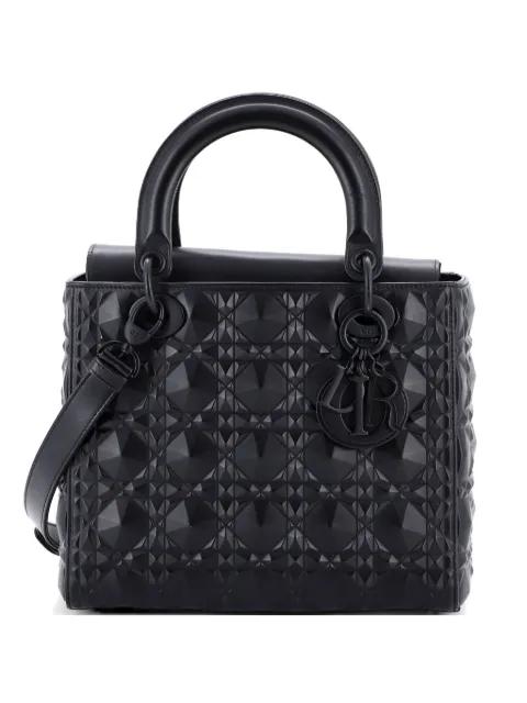 Lady Dior Bag Diamond Motif Cannage Calfskin Medium shoulder bag by CHRISTIAN DIOR 