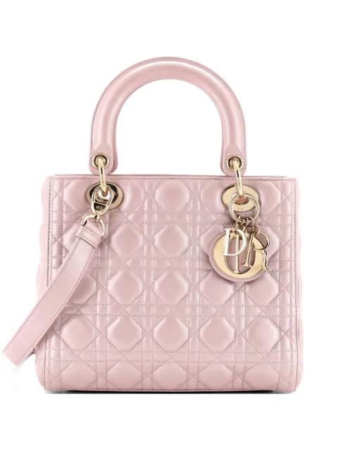 Lady Dior Bag Iridescent Cannage Quilt Lambskin Medium shoulder bag by CHRISTIAN DIOR 