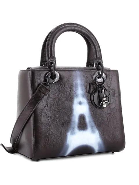 Lady Dior Bag Limited Edition Eiffel Tower Printed Leather Medium satchel by CHRISTIAN DIOR 