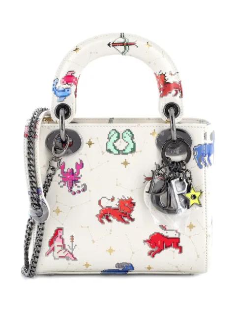 Lady Dior Bag Limited Edition Pixel Zodiac Printed Calfskin Mini shoulder bag by CHRISTIAN DIOR 