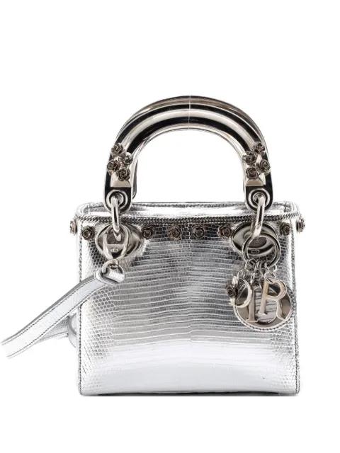 Lady Dior Bag Lizard with Metal Applique Mini satchel by CHRISTIAN DIOR 