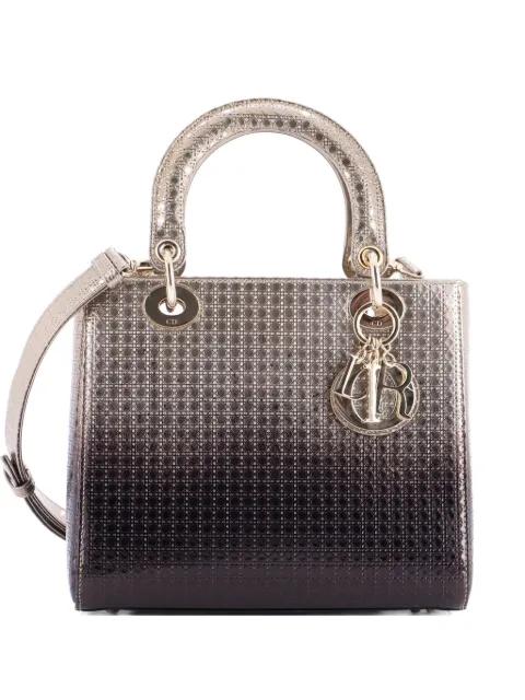 Lady Dior Bag Micro Cannage Ombre Metallic Calfskin Medium satchel by CHRISTIAN DIOR 