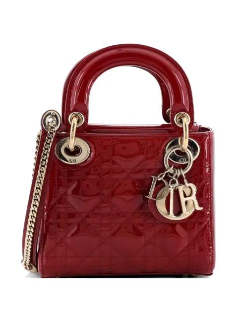 Lady Dior Chain Bag Cannage Quilt Patent Mini satchel by CHRISTIAN DIOR 