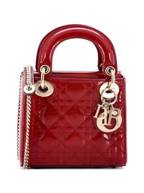 Lady Dior Chain Bag Cannage Quilt Patent Mini satchel by CHRISTIAN DIOR 
