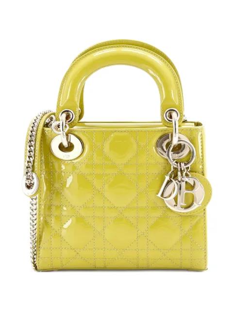Lady Dior Chain Bag Cannage Quilt Patent Mini satchel by CHRISTIAN DIOR 