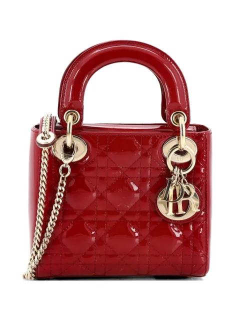 Lady Dior Chain Bag Cannage Quilt Patent Mini satchel by CHRISTIAN DIOR 