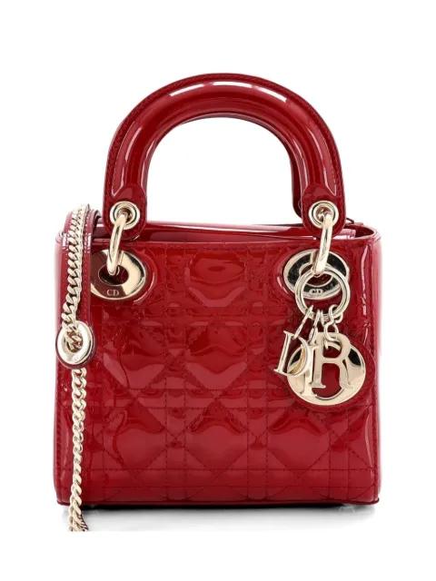 Lady Dior Chain Bag Cannage Quilt Patent Mini satchel by CHRISTIAN DIOR 
