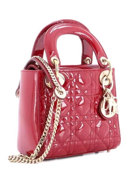 Lady Dior Chain Bag Cannage Quilt Patent Mini satchel by CHRISTIAN DIOR 