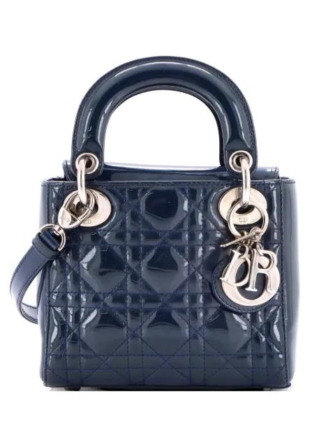 Lady Dior Chain Bag Cannage Quilt Patent Mini satchel by CHRISTIAN DIOR 