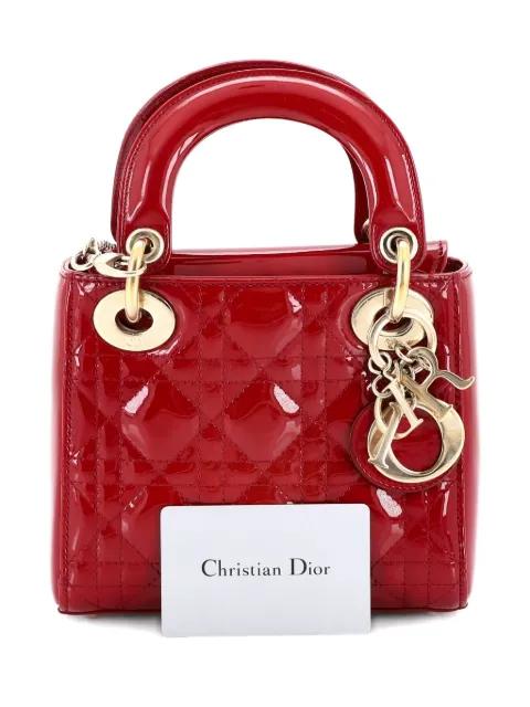 Lady Dior Chain Bag Cannage Quilt Patent Mini satchel by CHRISTIAN DIOR 