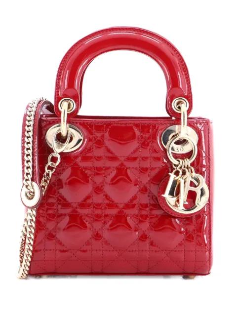 Lady Dior Chain Bag Cannage Quilt Patent Mini satchel by CHRISTIAN DIOR 