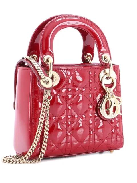 Lady Dior Chain Bag Cannage Quilt Patent Mini satchel by CHRISTIAN DIOR 