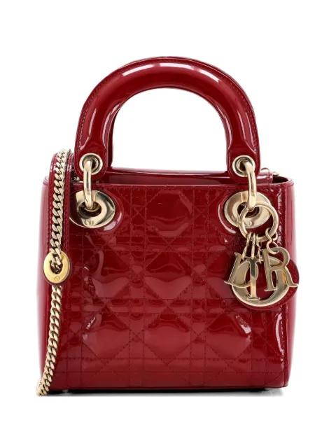 Lady Dior Chain Bag Cannage Quilt Patent Mini satchel by CHRISTIAN DIOR 