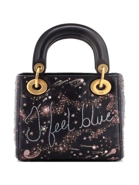 Lady Dior Chain Bag Embroidered Calfskin Mini satchel by CHRISTIAN DIOR 