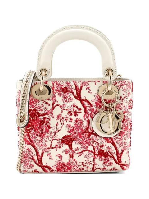 Lady Dior Chain Bag Embroidered Calfskin Mini satchel by CHRISTIAN DIOR 
