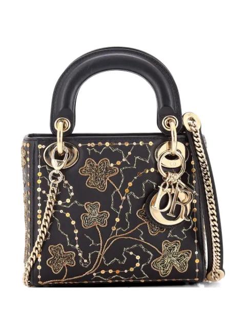 Lady Dior Chain Bag Embroidered Calfskin Mini satchel by CHRISTIAN DIOR 