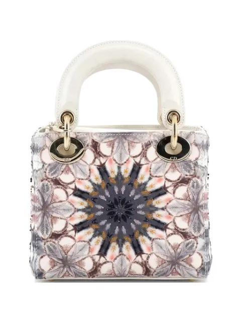 Lady Dior Chain Bag Embroidered Calfskin Mini satchel by CHRISTIAN DIOR 