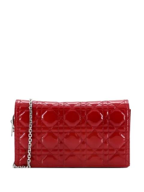 Lady Dior Chain Pouch Cannage Quilt Patent crossbody bag by CHRISTIAN DIOR 