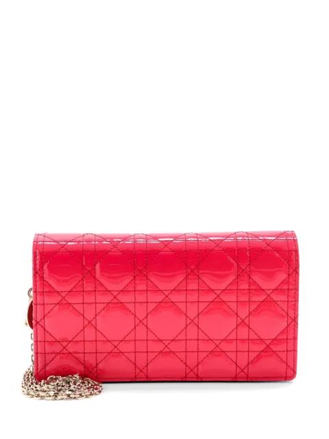 Lady Dior Chain Pouch Cannage Quilt Patent crossbody bag by CHRISTIAN DIOR 