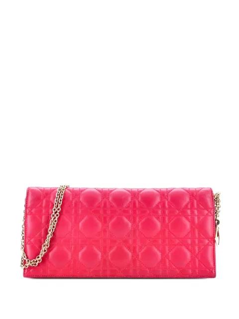 Lady Dior Convertible Chain Cannage Quilt Leather Long clutch bag by CHRISTIAN DIOR Lady Dior Convertible Chain Cannage Quilt Leather Long clutch bag by CHRISTIAN DIOR