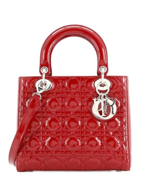 Lady Dior NM Bag Cannage Quilt Patent Medium satchel by CHRISTIAN DIOR 