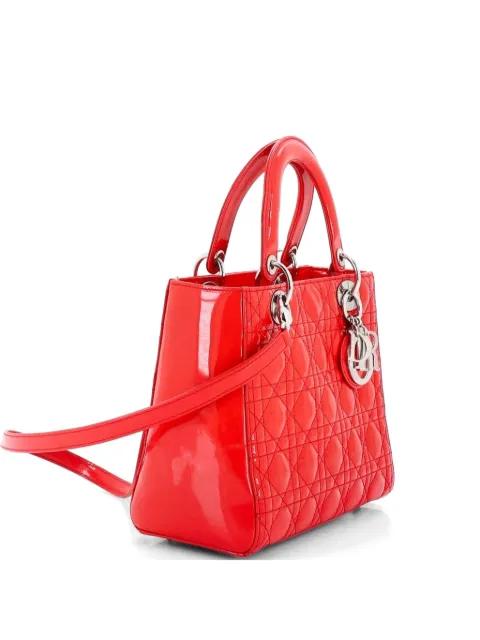 Lady Dior NM Bag Cannage Quilt Patent Medium satchel by CHRISTIAN DIOR 