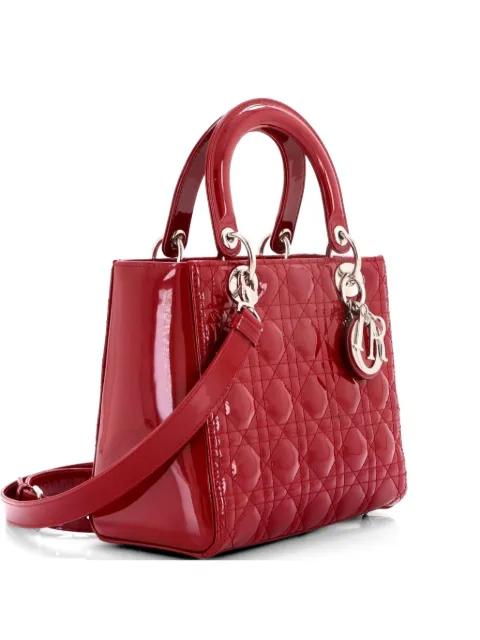 Lady Dior NM Bag Cannage Quilt Patent Medium satchel by CHRISTIAN DIOR 