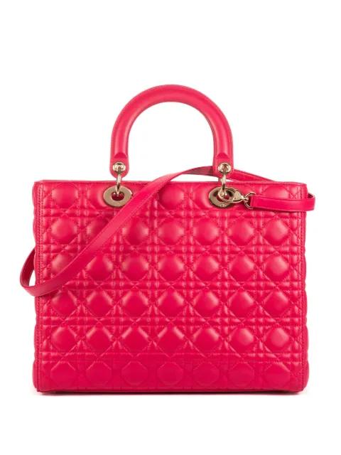 Lady Dior quilted charm-detail tote bag by CHRISTIAN DIOR 