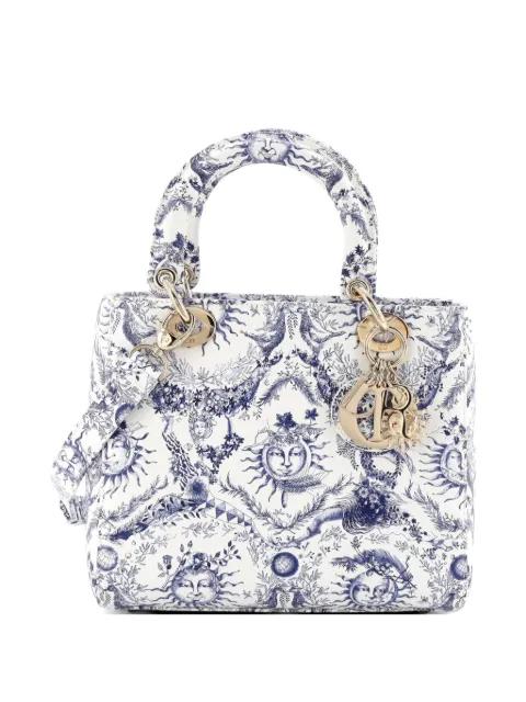 Le Soleil Lady Dior NM Bag Printed Leather Medium satchel by CHRISTIAN DIOR 