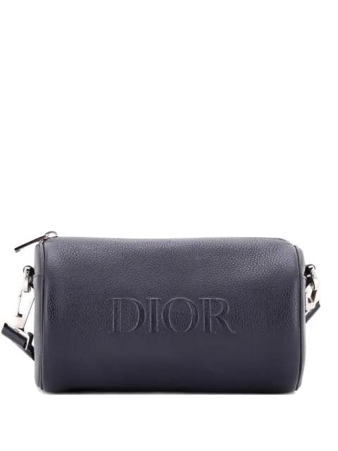Logo Roller Messenger Bag Embossed Leather shoulder bag by CHRISTIAN DIOR 