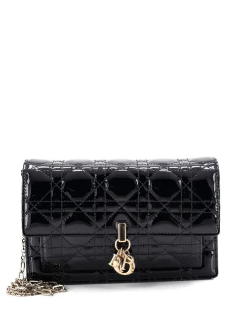 Miss Dior Charms Chain Pouch Cannage Quilt Patent shoulder bag by CHRISTIAN DIOR 