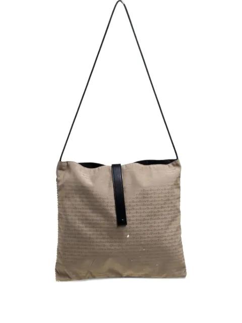 Oblique-canvas mesh-panel shoulder bag by CHRISTIAN DIOR 