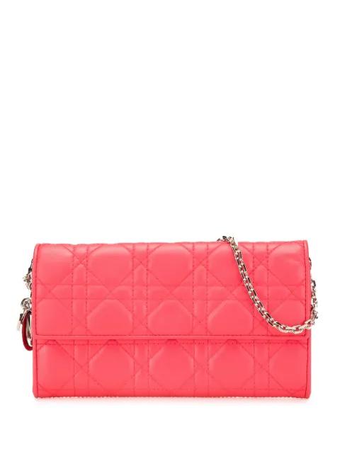 2014 Lambskin Cannage Lady Dior Wallet On Chain shoulder bag by CHRISTIAN DIOR PRE-OWNED